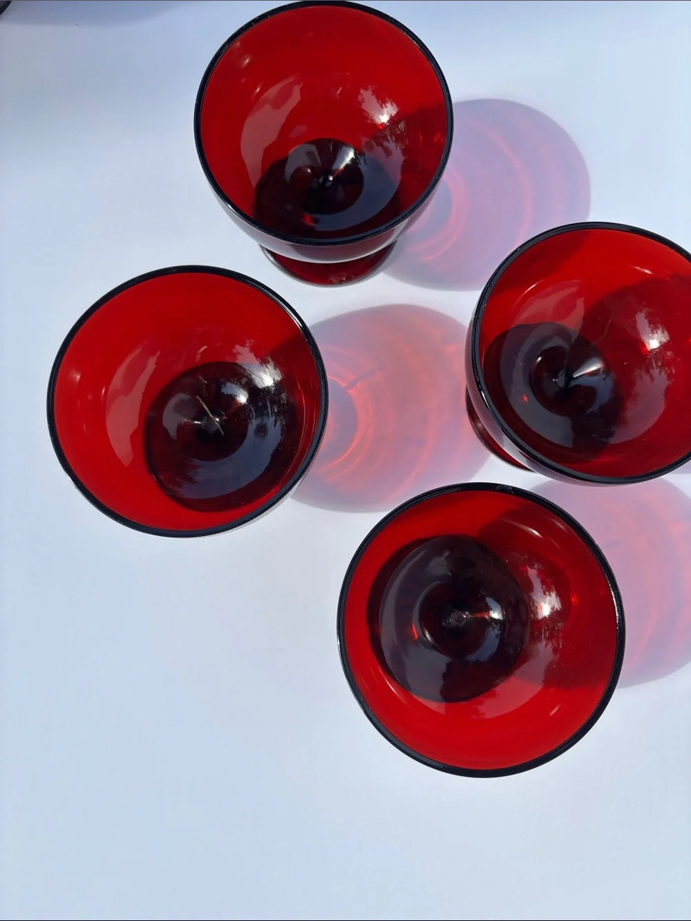 Vintage anchor hocking royal ruby red sherbet cup sugar bowl mug cranberry glass